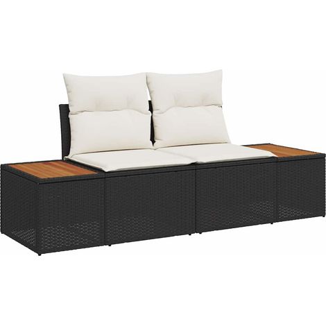 Maison Exclusive - Gartensofa Schwarz 184 x 62 x 85cm Poly-Rattan