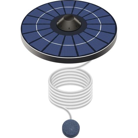 Pompe à air solaire 2,5 W - Aérateur flottant solaire pour bassin - Avec tuyau d'air et pierres à air - Aérateur d'oxygène pour bassins (1/5)