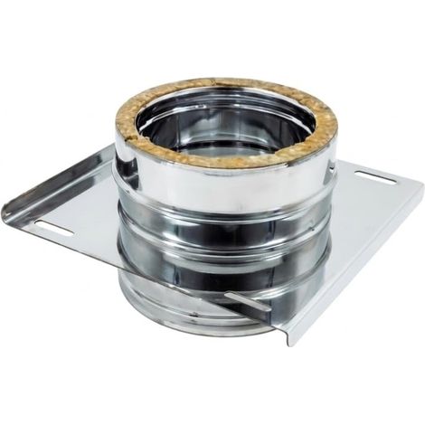 MAKA Piastra Intermedia Canna Fumaria Doppia Parete Aria Inox Inox Ø 80 mm (esterno 130) (1/5)