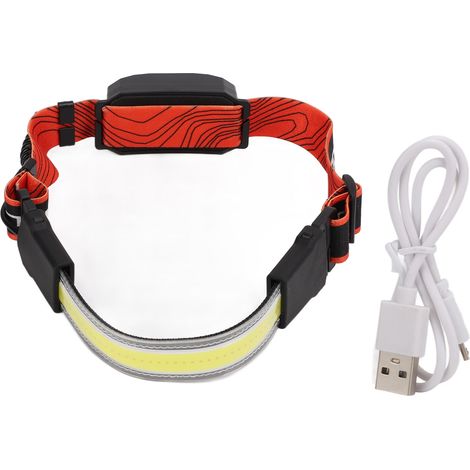 Lampe frontale COB rechargeable à 3 modes, haute luminosité ajustable pour course nocturne (1/5)