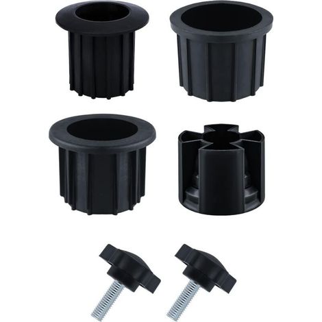 6-piece Umbrella Stand Parts, Parasol Base Accessories with Tightening Wire and Black Button, Patio Parasol Accessories for Patio Table, Balcony, Backyard (Black)