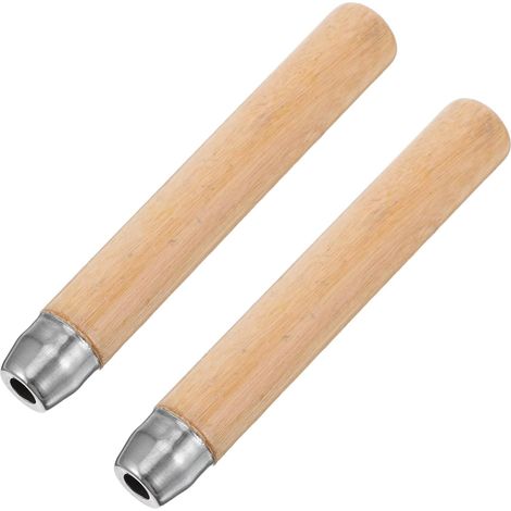 Lot De 2 Poignées Pour Lime En Bois Massif Manche Ergonomique De Rechange Avec Trou Rond Compatible Avec Limes Et Ciseaux Pour Travail Du Bois 17.00 X 2.80 X 2.60 cm (1/5)