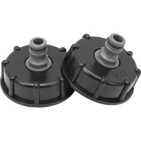 Lntyq 2 Pièces S60x6 IBC Bouchon cuve 1000l de Réservoir Raccord, 1/2" Diamètre de Sorti Raccord Mamelon 60 mm pour Vanne de Tonne, Tuyau D'arrosage 1/2" Raccord