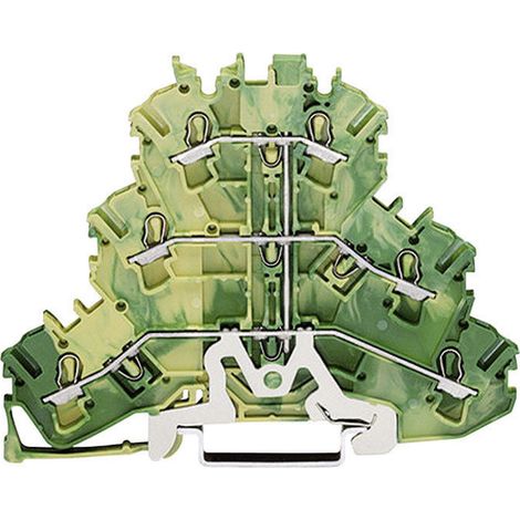 WAGO 2002-3207 Dreistock-Durchgangsklemme 5.20 mm Zugfeder Belegung: PE Grün, Gelb 1 St.