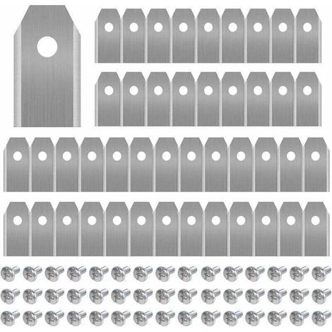 45 x Lames de Couteau en Titane pour Toutes Les Tondeuses Robotiques Husqvarn/Automower/ Yardforce/Gardena(3g-0.75mm) Avec 45 Vis, Lames de Rechange pour Modèles 105,310,315,320,420,430x,r40i (1/4)