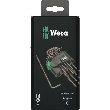 Wera 967 PKL/9 SB SiS Innen-TORX Winkelschraubendreher-Set T 8, T 9, T 10, T 15, T 20, T 25, T 27, (1/5)