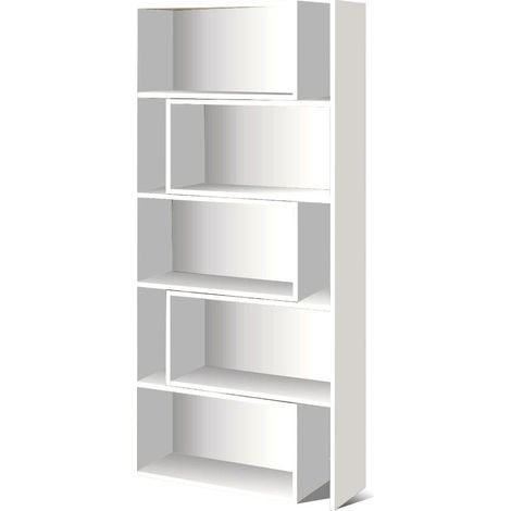 Libreria in Legno Estensibile colore Bianco Caldo 72/138x24x181H cm CR16B