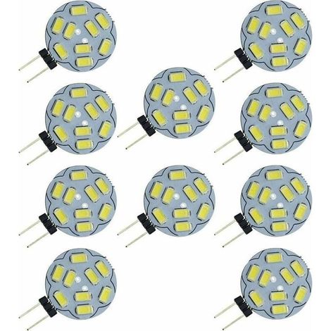 Paquet de 10 ampoules LED G4 9 SMD 5730 12V AC/DC culot bicanal encastr au plafond encastr au plafond Ampoule LED de remplacement ampoule halogne de 20 W quivalent blanc chaud 2700K [Classe n (1/4)