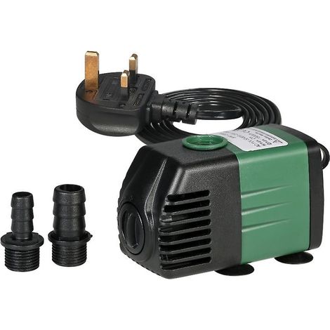 1500 l/h 25 W Tauchpumpe für Aquarien, Tischbrunnen, Teiche, Wassergärten und Hydrokultur – UK-Stecker – Schwarz