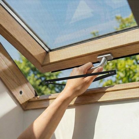 Moustiquaire Fenêtre Sans Perage 150x130cm, Anti-Moustique Fermeture éclair Ajustable, Compatible Fenêtre de Toit (1/4)