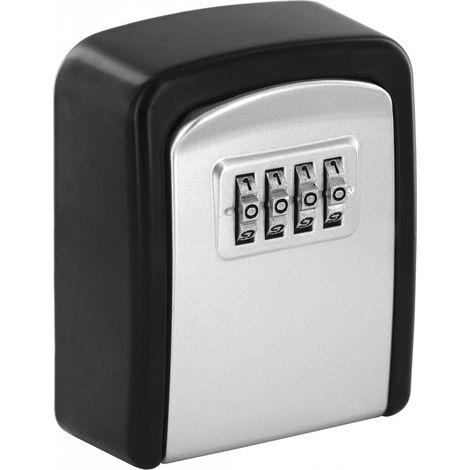 Cassetta portachiavi keybox, 37x75mm, a muro, nero e grigio, combinazione a 4 cifre, per chiavi portone B&B - THIRARD