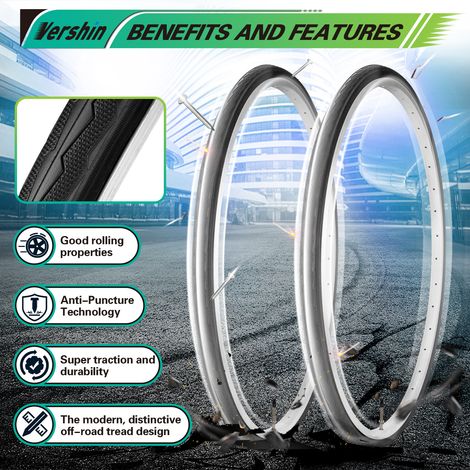 Road bike inner tube and outer tube kit 700x28C butyl rubber touring bike inner and outer tubes (1/3)