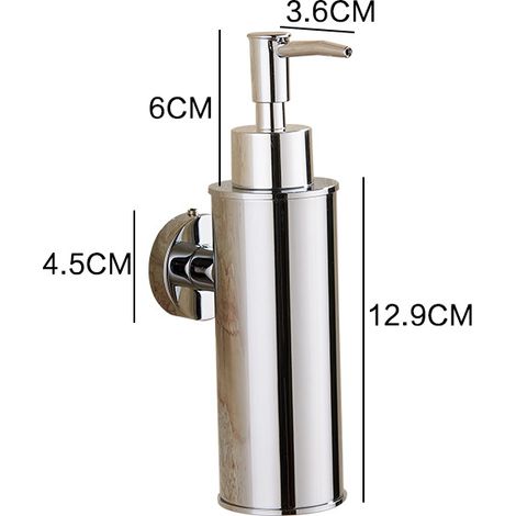 Distributeur de savon - Pompe à savon suspendue - 175 ml - Cuisine - Salle de bain - Douche - 18,9 x 3,6 cm - Argenté - Autonome et rechargeable (1/3)