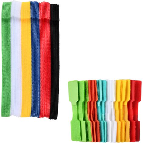 Lot de 90 Étiquettes Cable et Attaches de Câble, 30 Étiquettes Inscriptibles Multicolores + 60 Serre Cable Réutilisables de 15cm, Cable Labels et Sangles pour Organisation et Identification (1/5)