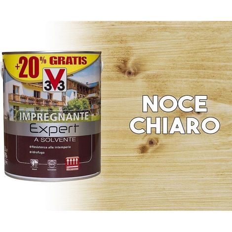 V33 – Imprégnant protecteur bois dur noyer clair 3 litres – Hydrofuge et respirant – Pénètre profondément – Prêt à l'emploi