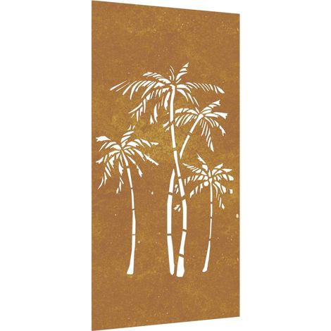 Garden Wall Decoration 105x55 cm Corten Steel Palm Tree Design vidaXL