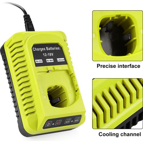 Pour chargeur Ryobi P117 P118 P118, pour batterie Ryobi one 9,6 V 18 V Li ion NiMH P100 P102 P103 P104 P105 P107 P108 P109 chargeur 18 volts