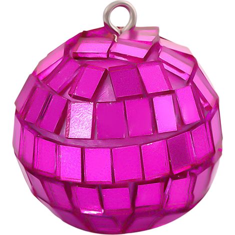 Boule Miroir - Décoration Arbre De Noël - Ornement Fête Et Mariage - 3 cm - Rose Vif - 1 Pièce (1/5)