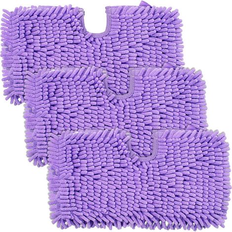 Lntyq Lot de 3 tampons de nettoyage de rechange en microfibre lavables pour balai vapeur Shark Steam Pocket S3500 Series, S3501, S3601, S3550, S3801, S3901, SE4509 (violet)