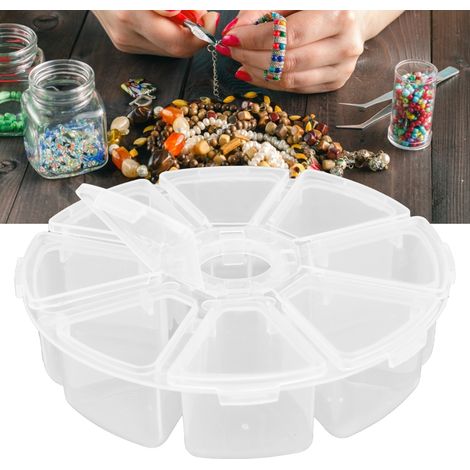 Boîte de Stockage pour Bijoux et Artisanat - Boîte Transparente Multigrid avec Couvercles Séparés pour Perles et Petits Accessoires en Plastique Résistant 10.4x10.4x2.5cm (1/5)