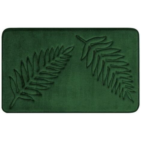 Saugfähige, rutschfeste Badematte 50x80cm mit sanftem grünem Blattmuster für Badezimmer oder Wohnzimmer (1/5)
