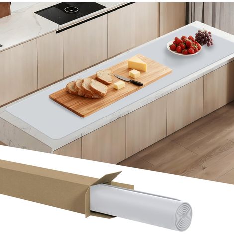 Grand tapis en silicone pour plans de travail - 125 x 40 cm - Résistant à la chaleur - Imperméable - Antiadhésif - Feuille de silicone antidérapante pour résine, peinture artisanale, set de (1/5)