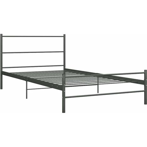 Maison Exclusive - Estructura de cama sin colchón metal gris 90x2 (1/5)