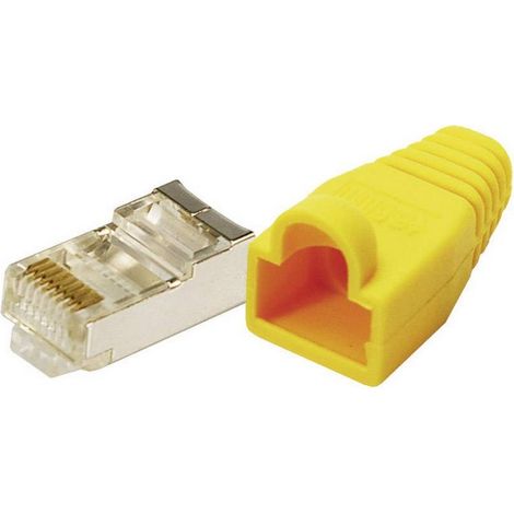 Conector RJ45 FTP Cat5e Con Funda AMARILLA