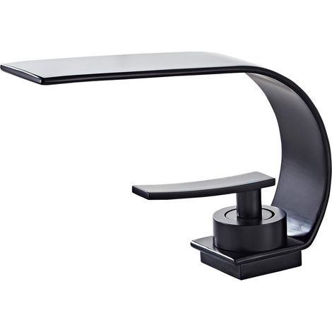 Moderne, mattschwarze Einloch-Waschtischarmatur, Keramik-Waschtischarmatur mit niedrigem Auslauf aus Messing, 1-Loch-/3-Loch-Mischbatterie, mattschwarz (1/5)