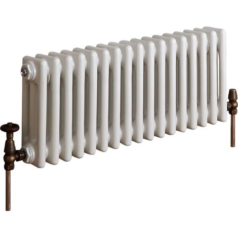 Hudson Reed Windsor - Radiateur Rétro Horizontal Blanc à Colonnes - 30cm x 78.5cm