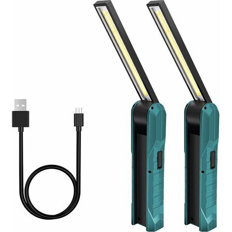 1 Piece Rechargeable LED Work Light, Guiseapue 5 Modes Mechanic's Flashlight, Foldable Torch with Magnetic Base, Inspection Lamp for Camping, Car Repair, Green (1/5)