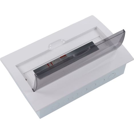 Boîte de distribution électrique intérieure 18 voies avec disjoncteur encastrable et couvercle transparent sur rail DIN (1/5)