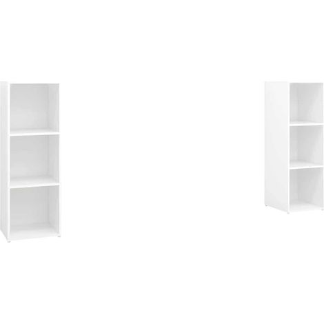 Mobili TV Armadietto TV Mobile Porta TV 2 pz Bianchi 107x35x37 cm in Legno Multistrato (1/5)