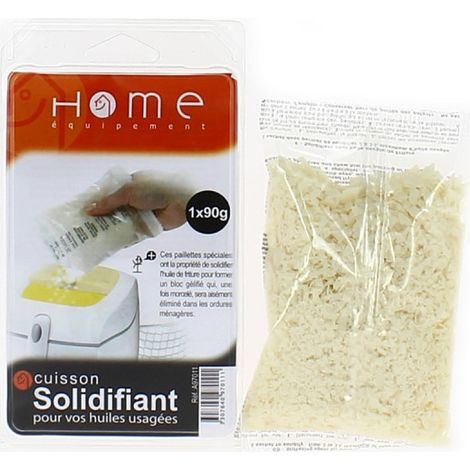 Home Equipement – Solidifiant de bain d'huile pour friteuse – 90g – Élimination facile des déchets – Compatible avec tous les modèles