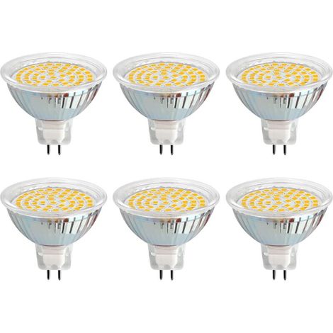 GU5.3 LED-Lampe 12V 3W Warmweiß 3000K, Ø50mm, entspricht GU5.3 30W, 300LM, AC/DC 12V MR16 GU5.3 Einbau-LED-Strahler für den Außenbereich (Garten/Eingang/Terrasse), nicht dimmbar, 6er-Pack [Energieklas