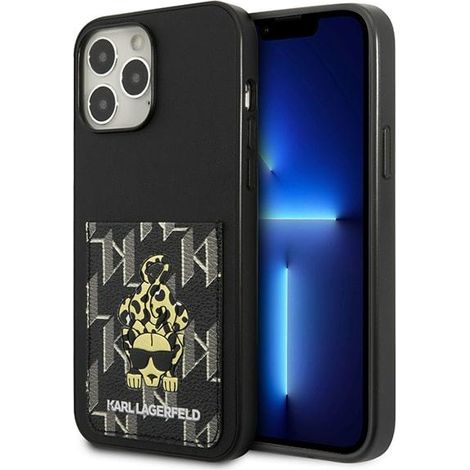 Karl Lagerfeld KLHCP13XCANCNK iPhone 13 Pro Max 6.7 carcasa rígida negra/negra Karlimals con ranura para tarjetas (1/5)