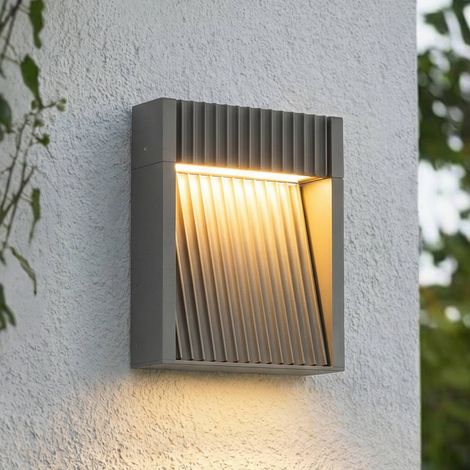 Lucande Lámpara de pared Led exterior 'Tavion' en Negro Aluminio