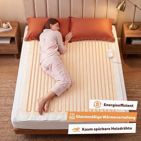 Electric Heated Underblanket 80 x 150 cm, 3 Temperature Levels, Single Heated Mattress Topper (1/4)