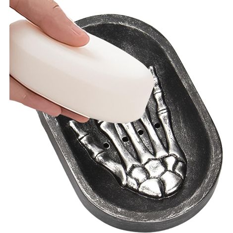 Plateau en résine squelette pour shampooing pour les mains, récipient de rangement pour gel douche, drainage, design robuste et unique, organiseur de salle de bain élégant, (13,3 x 8,5 x 1,8 cm (1/5)