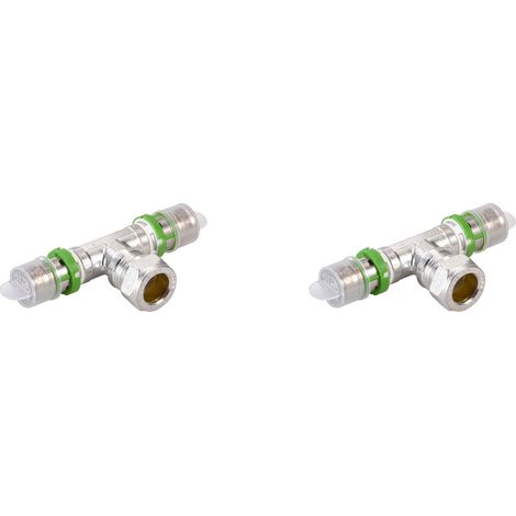 Comap – Té à sertir et à compression cuivre 16x2 pour tubes multicouche – Raccord étanche avec technologie Visu-Control – 7130JW161516 (1/3)