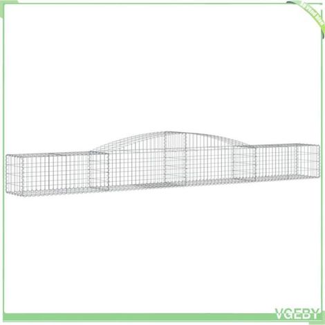 Panier de gabions arqué - FAF EICY - 153532 - 400x50x40/60 cm - Fer galvanisé - Argenté (1/4)