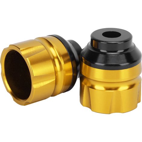Lot de 2 réservoirs de liquide de frein et d'essence pour moto, en alliage d'aluminium, universels pour moto et vélo, jaunes (1/5)