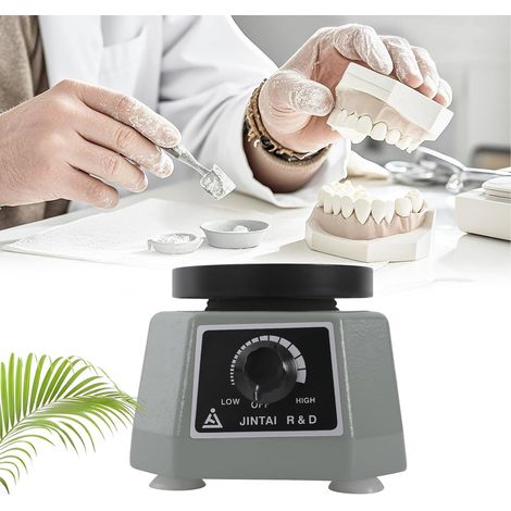 Rüttelplatte Gipsrüttler 110V, 100W Einstellbare Elektrisch Rüttelplatte Klein, 4'' Round Dental Lab Oszillator für Dentalformen, Gummiformung, Labor & Casting, Grün