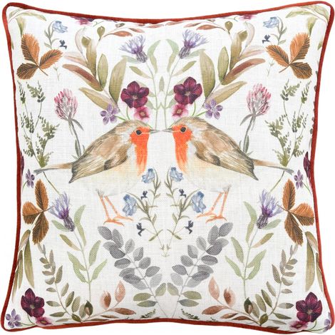 Housse de Coussin Effet Miroir Rouge-Gorge (1/4)