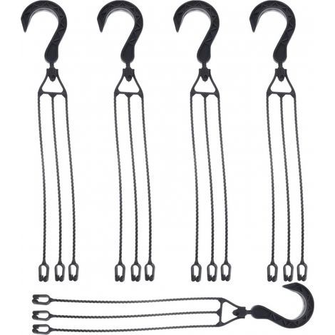 5 paquets Chaîne de suspension en plastique pour Pots de fleurs, crochet de panier suspendu rotatif à 360 °, support de Pot de fleur (noir) (1/5)
