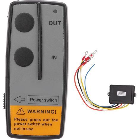 Télécommande de treuil sans fil universelle, contrôleur électrique avec récepteur 434MHZ pour ATV noir (1/5)