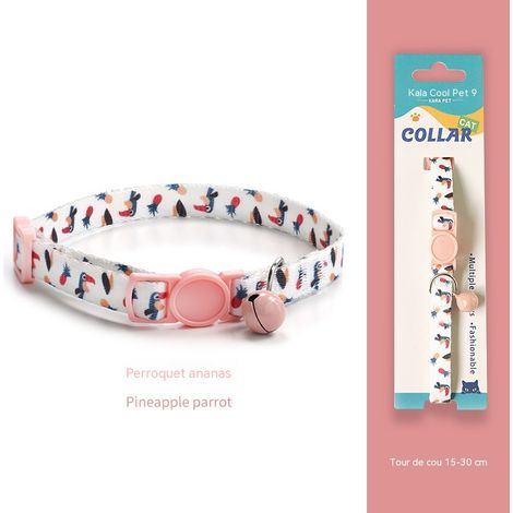 Collier pour chat avec clochette - Sécurité anti-étranglement - Couleurs tendance - Convient aux chats ayant un tour de cou de 15 à 30 cm