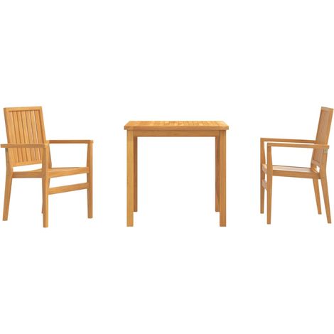 Maison Exclusive - Set da Pranzo per Giardino 3 pz in Legno Massello di Teak