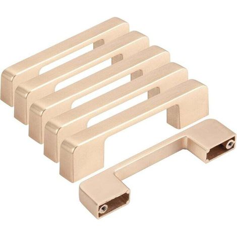 Poignées de meubles de cuisine dorées, 96 mm, lot de 6, style moderne, en alliage de zinc doré, convenant aux cuisines, salles de bains, chambres, bureaux et autres pièces.