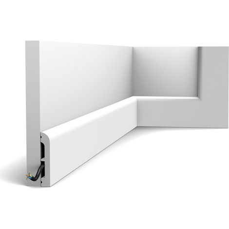 Plinthe Orac Decor SX183-RAL9003 AXXENT CASCADE Plinthe Cimaise Moulure décorative prépeinte design moderne blanc de sécurité 2 m